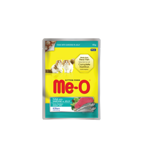 MeO Kitten Pouch - Tuna with Sardine in Jelly (80g)