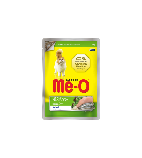 MeO Cat Pouch - Sardine with Chicken & Rice (80g)