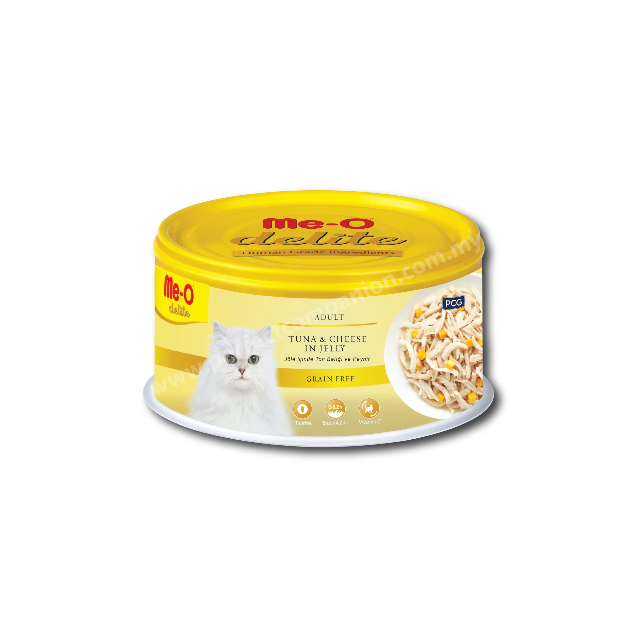 MeO Delite Premium Cat Canned – Tuna with Cheese in Jelly (80g)