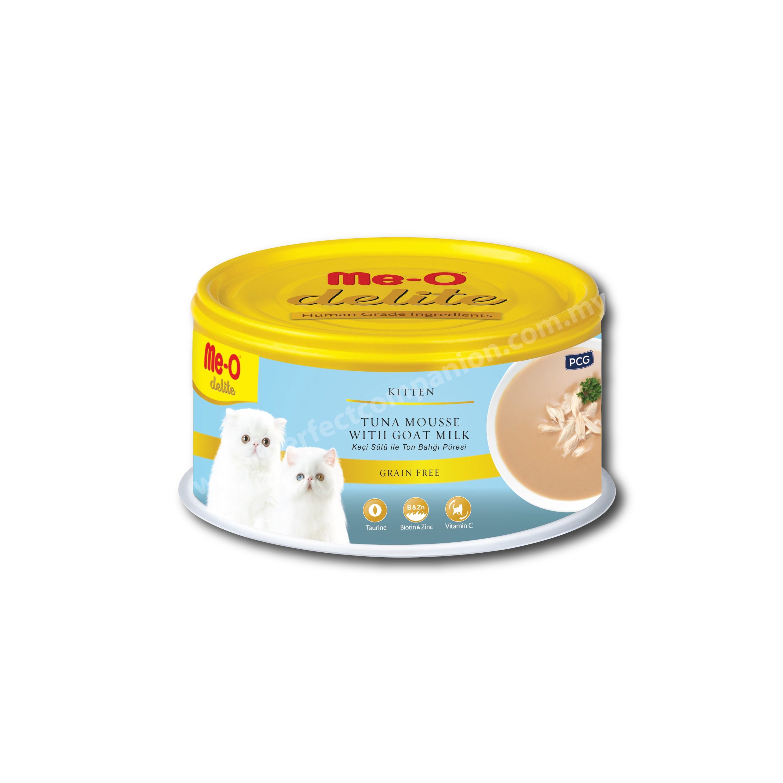 MeO Delite Premium Kitten Canned – Tuna Mousse with Goat Milk (80g)